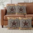thumbnail image 6 of Set of 2 Texas Star Pillow Covers 18x18 Inch, Country Star Sunflower Vintage Plaid Wood Grain Decorative Throw Pillow Cases Cotton Cushion Covers for Sofa Couch Bed Living Room Bedroom Home Decor, 6 of 9