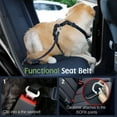thumbnail image 3 of Dog Vehicle Safety,Dog Vest Harness Adjustable Soft Padded Mesh Car Seat Belt Leash Harness with Travel Strap and Carabiner for Most Cars,Large, Black, 3 of 9