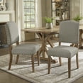thumbnail image 2 of Weston Home Nailhead Upholstered and Wood Dining Chair, Set of 2, Gray Linen, 2 of 7