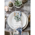 thumbnail image 2 of Blue Pumpkin Fall Cloth Napkins Set of 4 Reusable Dinner Napkins, Thanksgiving Eucalyptus Leaves Gray Wooden Cocktail Napkin Washable Table Napkins for Wedding/Holiday Party/Baby Shower 20"x20", 2 of 7