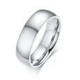 thumbnail image 4 of Simple Couple Rings Men/Women Silver Stainless Steel Promised Wedding Band 5-13#, 4 of 5