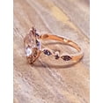 thumbnail image 2 of Limited Time Sale Antique 1.25 carat Morganite and Black Diamond Engagement Ring in 10k Rose Gold for Women, 2 of 2