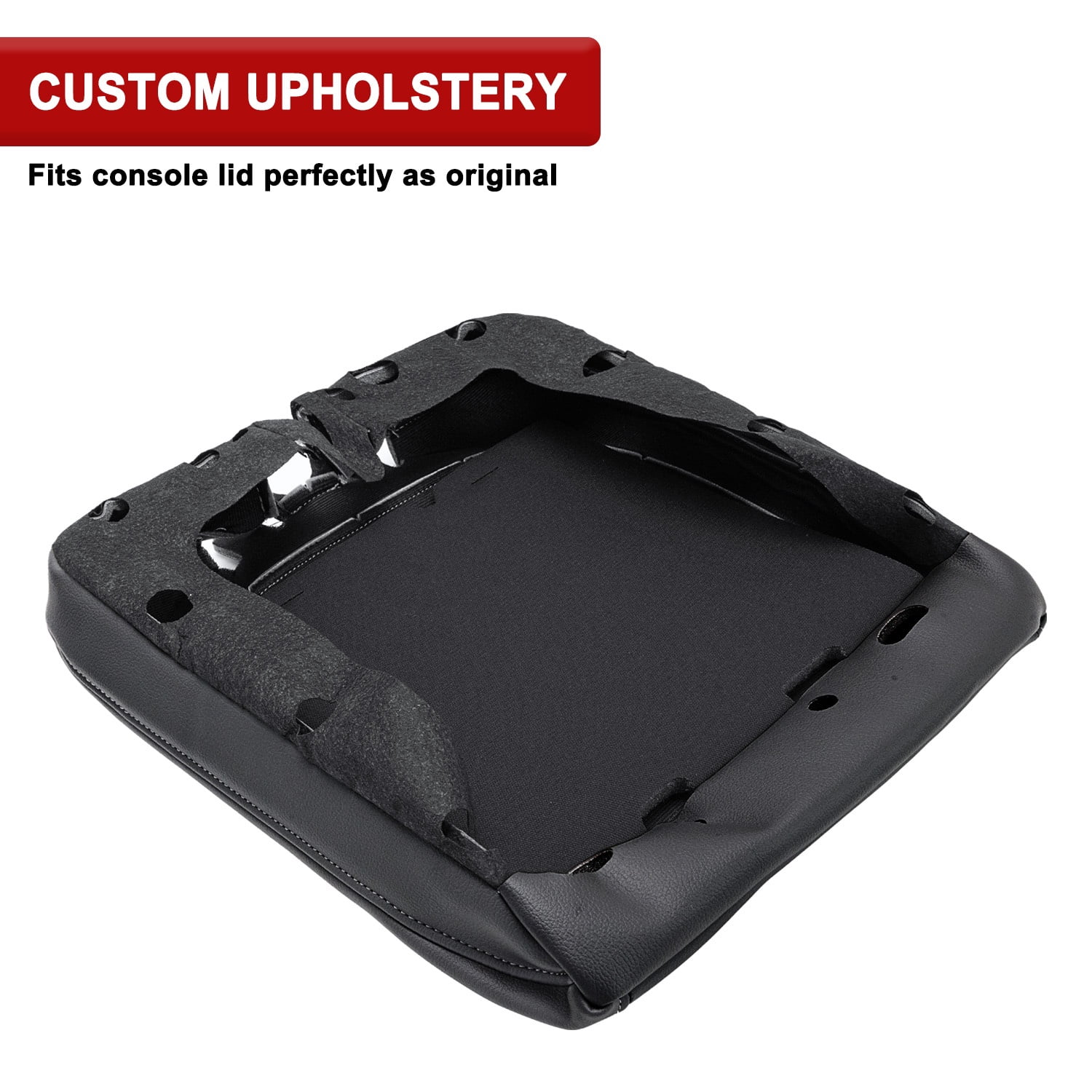 KBH Center Console Cover Replacement for 2013-2018 Dodge Ram 1500 Accessories, Ram 2500/3500/1500 Classic Model 2013-2025, Black Leather Armrest Cover Protector