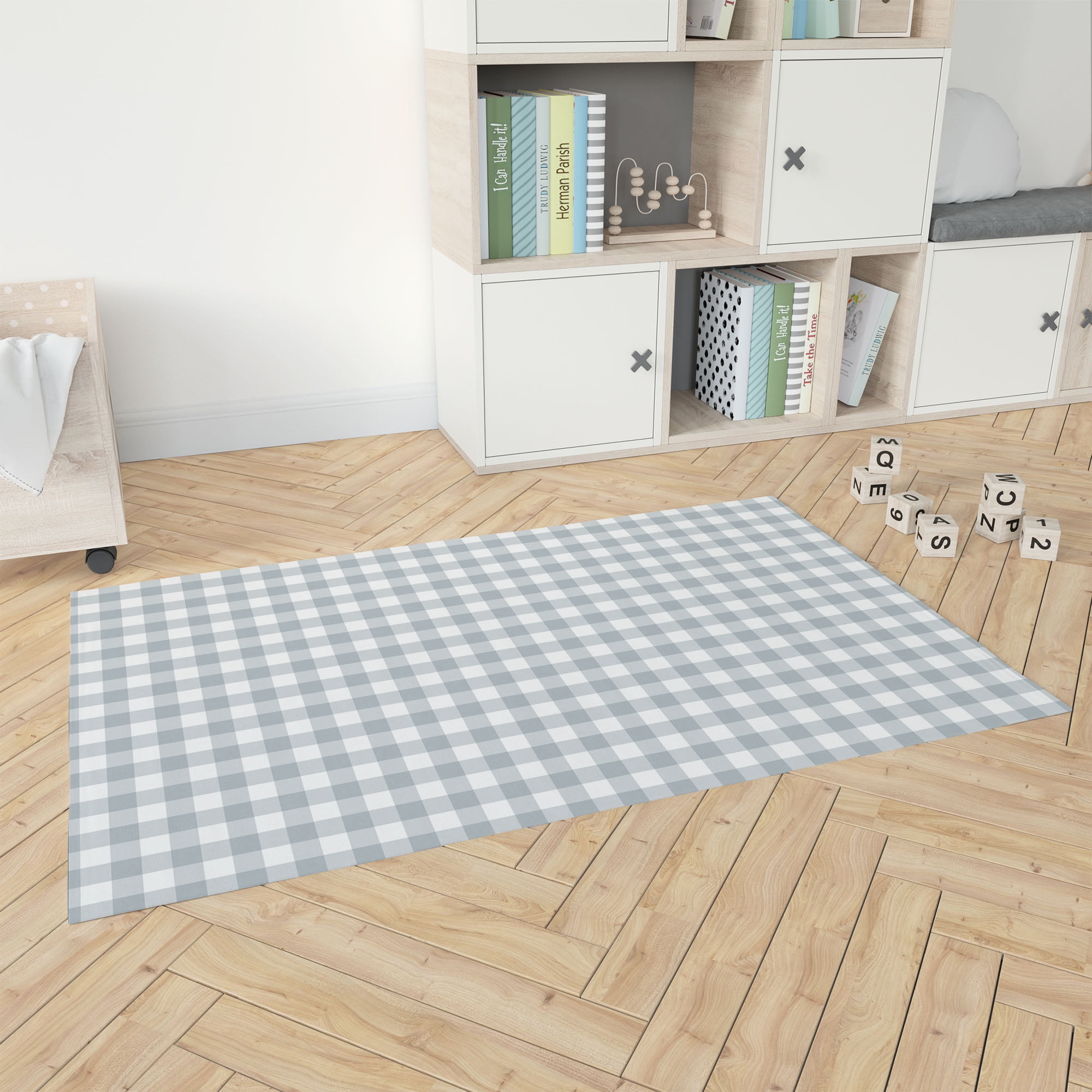 Proper Gingham Slate Blue Kids Play Mat