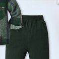 thumbnail image 4 of Paguaki Boys Outfits 4T Boys Clothes Toddler Baby Boys Clothes Cotton Lattice Button Down Hooded Tops Pants Boys Fall Winter Outfits, 4 of 5