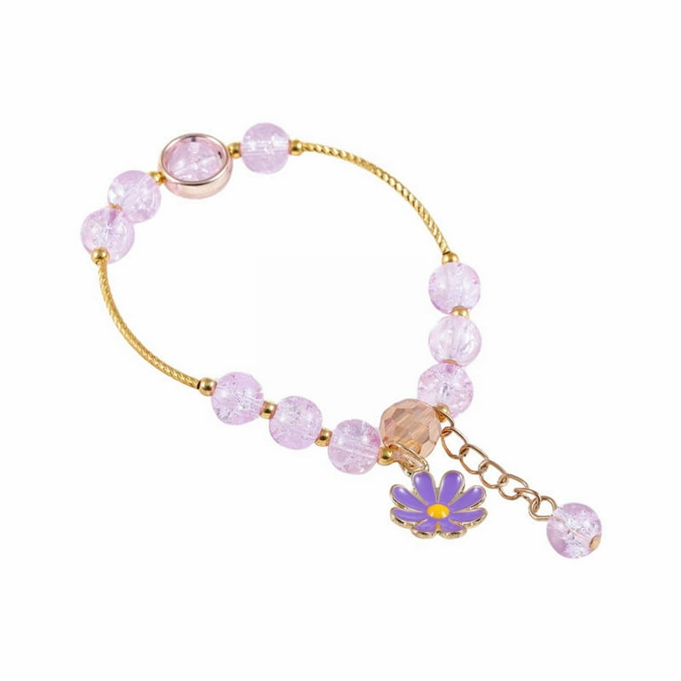 Costume Jewelry: Purple Bead Bracelet, String