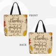 thumbnail image 4 of Sigee Thanksgiving With A Grateful Heart Print Large Capacity Zippered Tote Bag - Durable, Stylish and Versatile for Everyday Use, 4 of 9