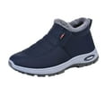 thumbnail image 3 of Snow Boots for Women Winter Warm Sheepskin-lined Waterproof Non Slip Orthopedic Shoes Ankle Sneakers with Arch Support Outdoor Slip on Barefoot Shoes Lightweight Thermal Soft Walking Booties Blue, 3 of 5