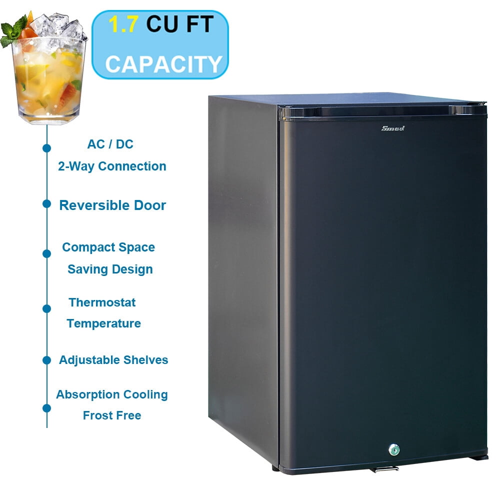 SMAD 12V RV Refrigerator Truck Mini Fridge AC / DC Compact Silent 1.7 Cu ft Lock