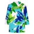thumbnail image 4 of CYMMPU Summer Trendy Shirts 3/4 Sleeve Floral Printed Spring Tunic Tops Boho Blouses for Women Dressy Casual V Neck Loose Fit Business Elegant Work Tops T-Shirts Green M, 4 of 5
