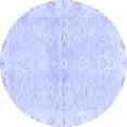 thumbnail image 1 of Ahgly Company Machine Washable Indoor Round Abstract Blue Modern Area Rugs, 6' Round, 1 of 4