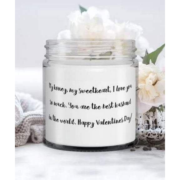 Beautiful Husband, My honey, my sweetheart, I love you so much. You are the best husband in the.!, Valentine's Day Candle For Husband