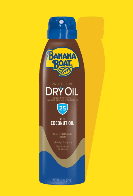 Banana Boat Dry Oil Clear Sunscreen Spray SPF 25 6.0 oz Pack of 2