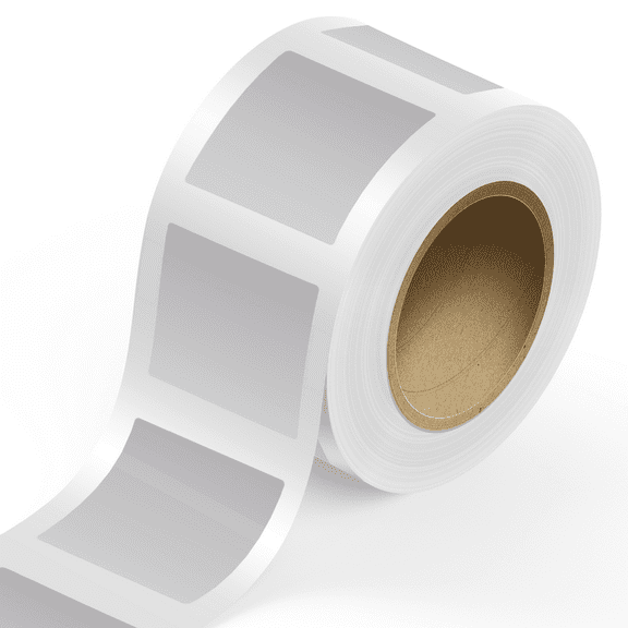 JAM Paper Outdoor Weatherproof Labels, Square, 4 x 4, Silver, 125 Labels/Roll
