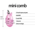 thumbnail image 5 of Cepillo desenredante Unicornio para niñas y mujeres, peine compacto de viaje para cabello húmedo y seco (morado), 5 of 5