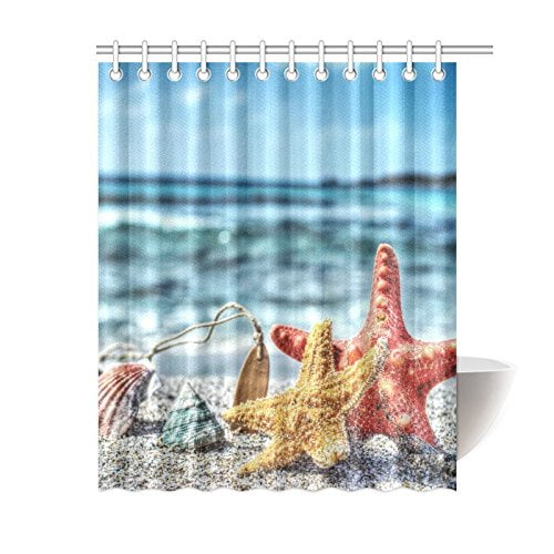 GCKG Tropical Island Sandy Beach Rideau De Douche, Coquillage Étoile De ...