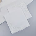 thumbnail image 5 of White Bridal Handkerchiefs Double Layer Cotton Fabric with Intricate Lace Trim Package of 2, 5 of 9