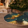 thumbnail image 5 of Xecao Whimsical Starry Night Scene Pattern Christmas Tree Skirt Round Xmas Tree Mat Base Cover for Holiday Home Decorations-30", 5 of 6