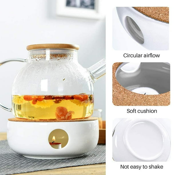 SAMSYOKI Chauffe-théière en Céramique Réchaud pour Thé avec Cuillère et Tapis de Poêle Chauffe-thé en Porcelaine Théière Réchauffeur pour Conservation de la Chaleur Café ou Lait (Blanc SAMSYOKI Chauffe-théière en Céramique Réchaud pour Thé avec Cuillère et Tapis de Poêle Chauffe-thé en Porcelaine Théière Réchauffeur pour Conservation de la Chaleur Café ou Lait (Blanc