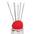 thumbnail image 2 of Lipstick Shape Pin Cushion Exquisite Retractable Design Portable Needle Collector for Home with Red Needle, 2 of 3