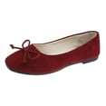 thumbnail image 2 of Miluxas Women's Comfortable Ballet Flats Round Toe Flat Shoes for Women Bow Dressy Flats Shoes Wine 6(37), 2 of 7