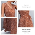 thumbnail image 4 of Belted Dress, Printed Dress Soft  For Daily Life Work For Dating Party Orange Red M, 4 of 6