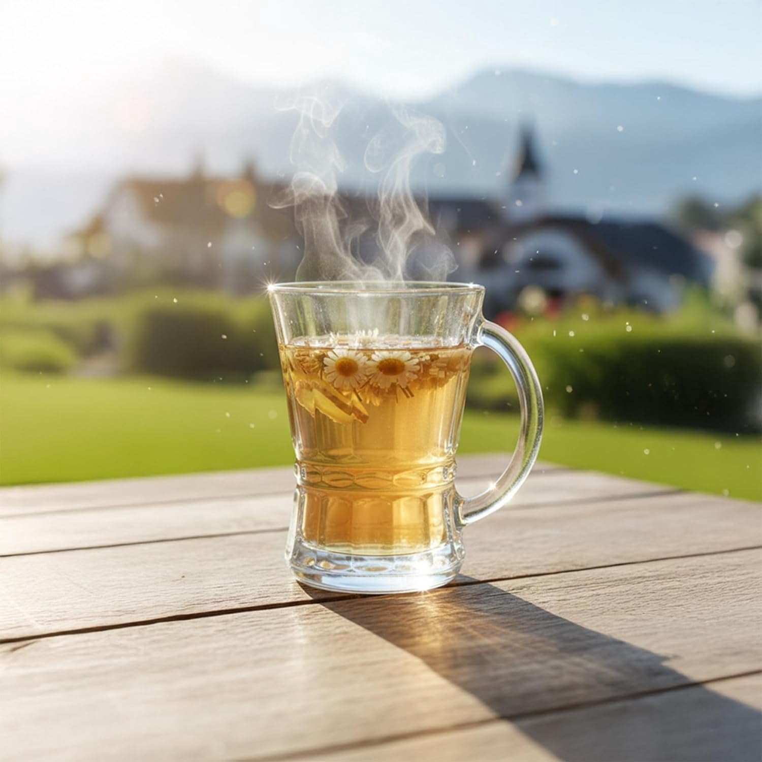 Clear Glass Coffee and Tea Cups with Handle, Set of 6, 5 oz (150 ml) Glass Mugs for Espresso, Cappuccino, Latte, Mocha, Macchiato, Hot and Cold Beverages, Turkish Tea Glasses, Dishwasher Safe