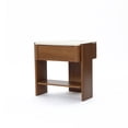 thumbnail image 6 of LuxenHome Faux Travertine Nightstand with Drawer and Open Shelf, MDF Wood Accent Side Table, 6 of 11