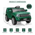 thumbnail image 2 of Yeshouse coche eléctrico infantil Land Rover con licencia oficial, 12 V, mando a distancia para padres, 3 velocidades, faros LED, suspensión de muelles, ideal para niños de 5 a 8 años, 2 of 7