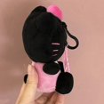 thumbnail image 3 of Llavero de peluche de Hello Kitty de piel negra kawaii, bonita mochila de dibujos animados de niña KTM, decoración para colgar, regalo de Navidad, A5, A5, 3 of 5