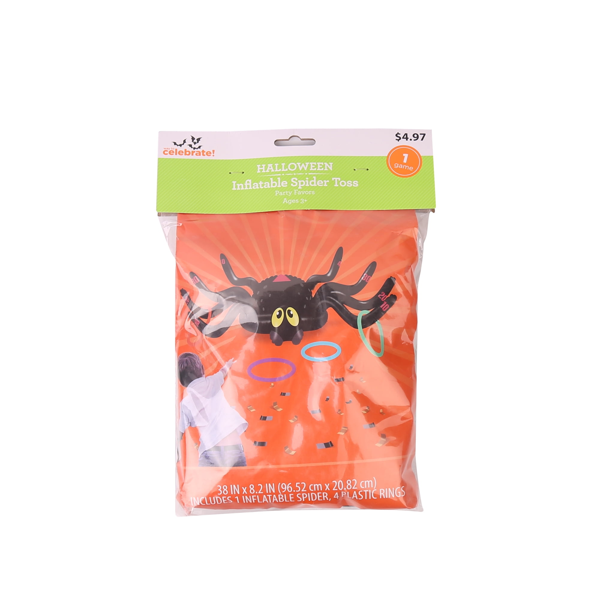 Halloween Inflatable Spider Toss Party Game, 1 Set, by Way To Celebrate
