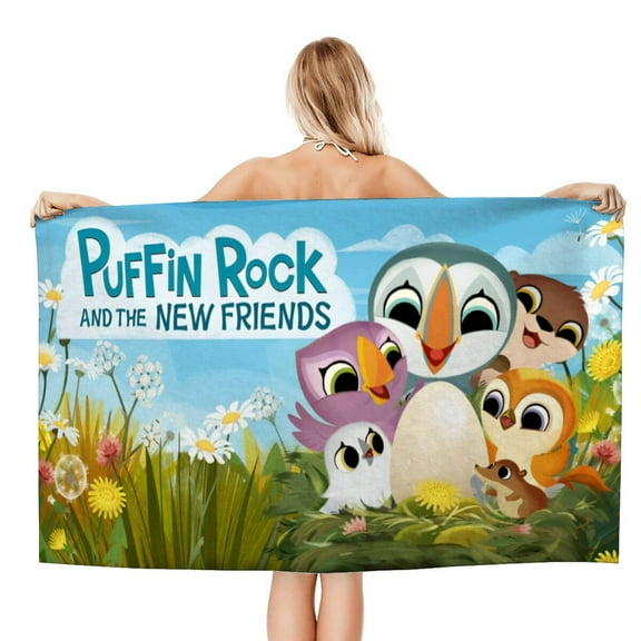 Puffin Rock Gifts Beach Towel for Women Girl Birthday Inspired Fan Bath Outdoor Music Lover