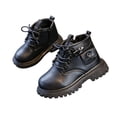 thumbnail image 2 of LvhaoGJOB Kids' Lace-Up Design Ankle Boots with Side Zipper and Thick Platform Sole, 2 of 9