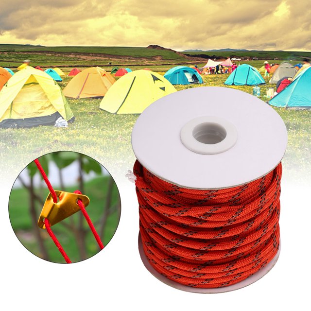 Cuerda de nailon, tendedero de nailon multiusos de 20 m para tienda de campaña, jardín, camping, actividades al aire libre(Naranja)
