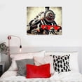 thumbnail image 4 of Nawypu  Old Train Canvas Wall Art Locomotive Wall Decor Rustic Steam Painting Pictures Retro Vehicle Photo Poster Steam Engine Artwork Stretched and Framed for Living Room Bedroom, 4 of 4