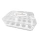 thumbnail image 3 of Organizador de huevos para refrigerador Temporizador de frescura Huevera Contenedor de huevos de cocina para 1 capa y transparente, 3 of 9