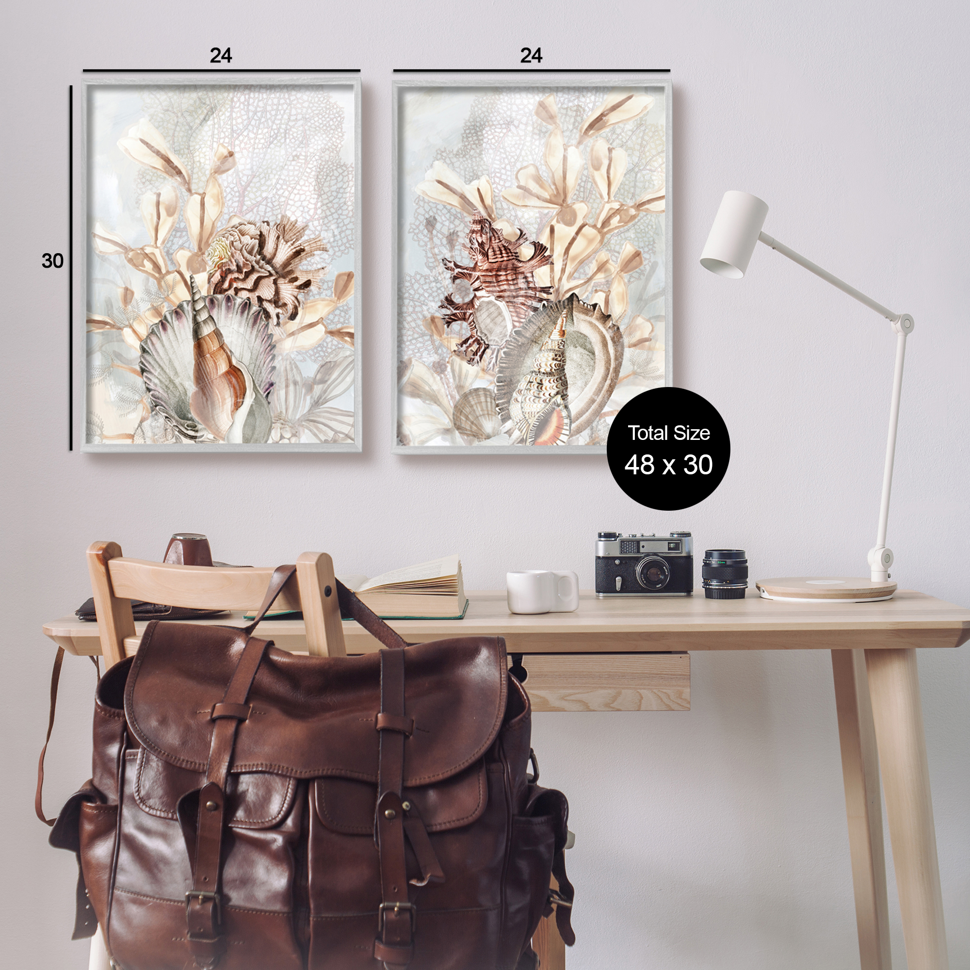 Stupell Industries Grey & Beige Sea Life Animals & Insects Painting Gray Framed Art Print Wall Art, 24 x 30