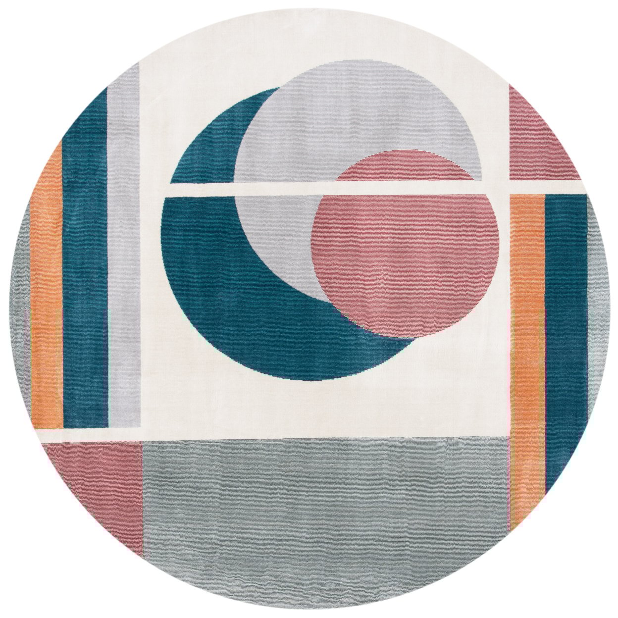 thumbnail image 4 of SAFAVIEH Orwell Clarence Abstract Area Rug, Beige/Dark Teal, 6'7" x 6'7" Square, 4 of 9