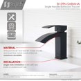 thumbnail image 6 of Stylish Sabana Ht 7" Single Handle Matte Black Bathroom Faucet B-109N, 6 of 11