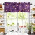 thumbnail image 3 of Purple Starry Sky Valances for Windows Star Galaxy Rod Pocket Curtain Valance Window Treatment Short Curtains for Kitchen Living Room, 60"x14", 3 of 5