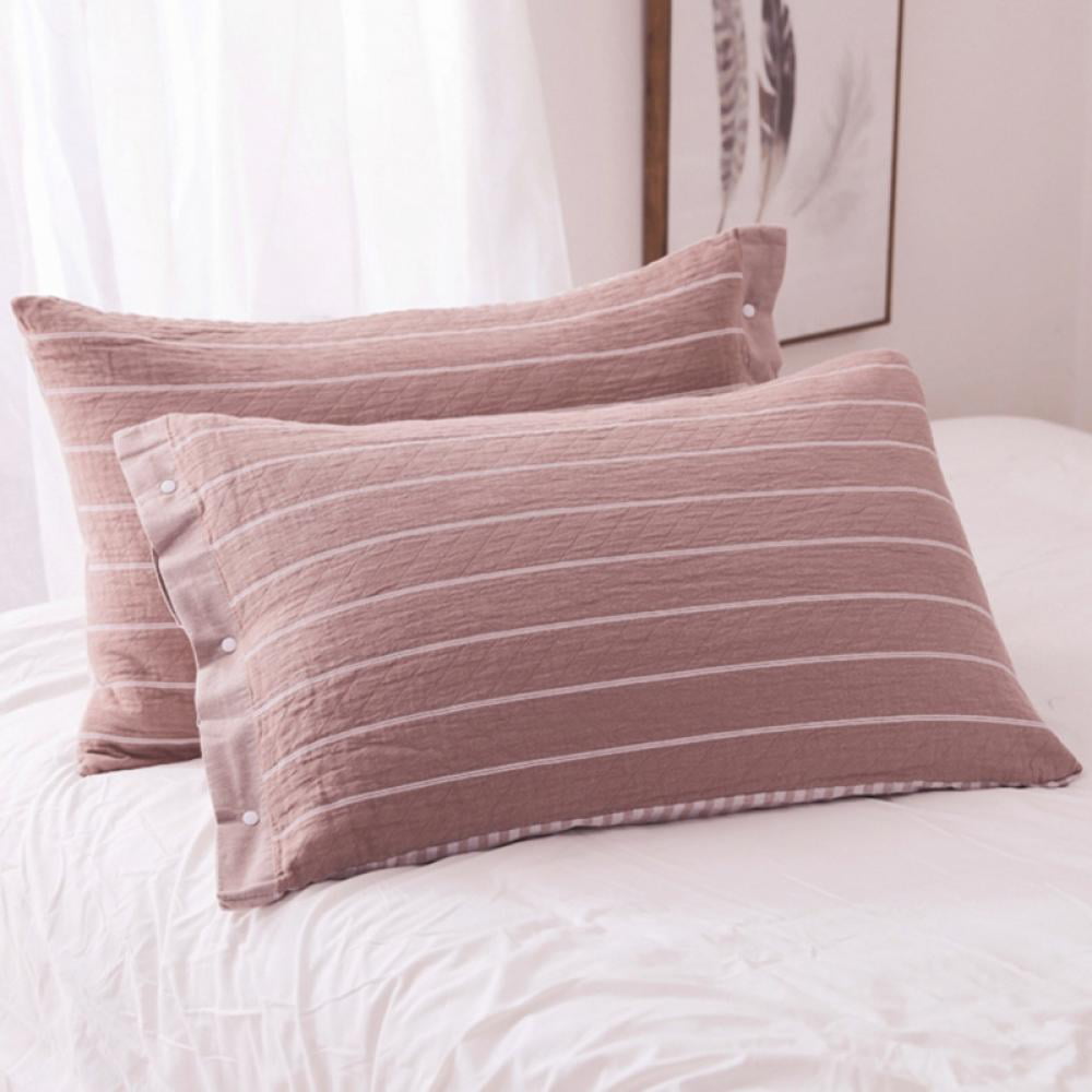 2 Pack Soft Breathable Hypoallergenic Cotton Hotel Spa Pillow Cover with Full Envelop Closure 20X30 Inches Queen Home Linen Pillow Protector Envelop Encasement