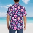 thumbnail image 4 of Pofeuu Skull mushroom colorful cute Print Hawaiian Shirt for Men Sleeves Casual Button Down Summer Beach Dress Shirts T-Shirts,Large, 4 of 7