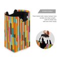 thumbnail image 3 of Yayeee Freestanding Laundry Hamper with Handle Collapsible Large Storage Basket for Clothes, Retro Abstract Pattern, 3 of 7