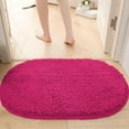thumbnail image 2 of FUDAKUNA Soft Comfortable Chenille Bathroom Rugs Oval 20 x 32inch Anti-Slip Absorbent Thickened Rose Red Fluffy Bath Mat, 2 of 7