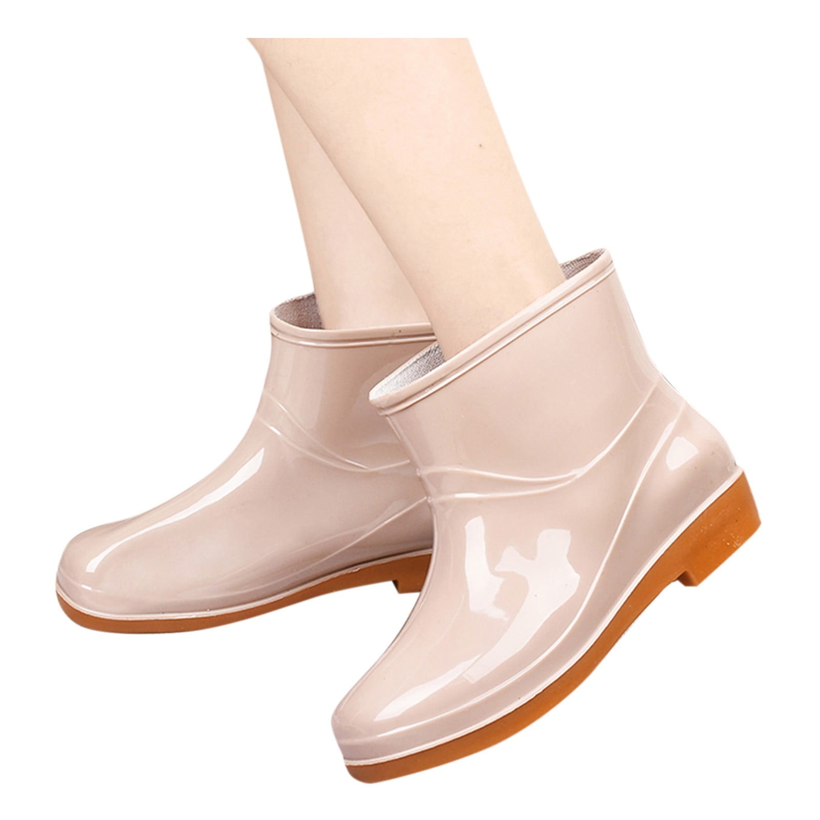 Shoe Round Waterproof Middle Men Rubber Boots Size 13 Toe Low Heeled Rain Above The Rim Shoes Boots Buckle Women Women's Rain Boots Women Boots 7