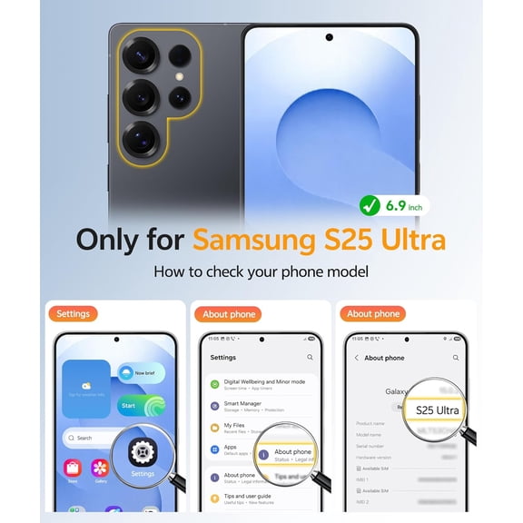 UYWGF-for Samsung Galaxy S25 Ultra Case: [Fit for Magsafe] [Full Camera Protection] Translucent Matte Cases with [Screen Protector] Military Grade Shockproof Protective Phone Cover