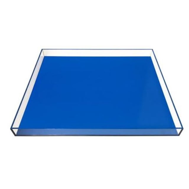 R16 Home AVT02-BLUE Neon Blue Lucite Tray - Large