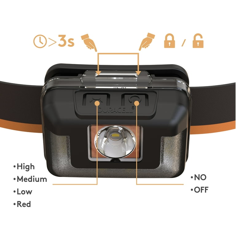 Duracell 400 Lumen LED Headlamp - 3 Pack | Bright, Hands-Free
