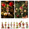 thumbnail image 2 of Venta caliente nuevo árbol de Navidad colgantes adornos de Grinch acrílico divertido monstruo de pelo verde árbol de Navidad decoración regalo de Navidad, 2 of 2