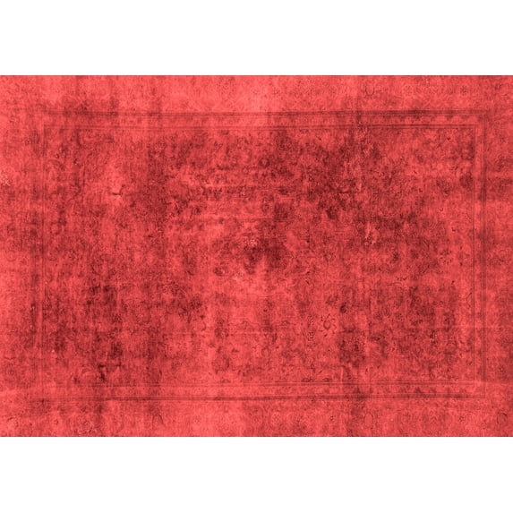 Ahgly Company Indoor Rectangle Abstract Red Modern Area Rugs, 7' x 9'
